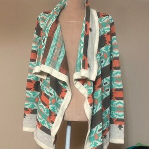 ⭐️⭐️ Geometric Patterned Open Front Sweater - size Small